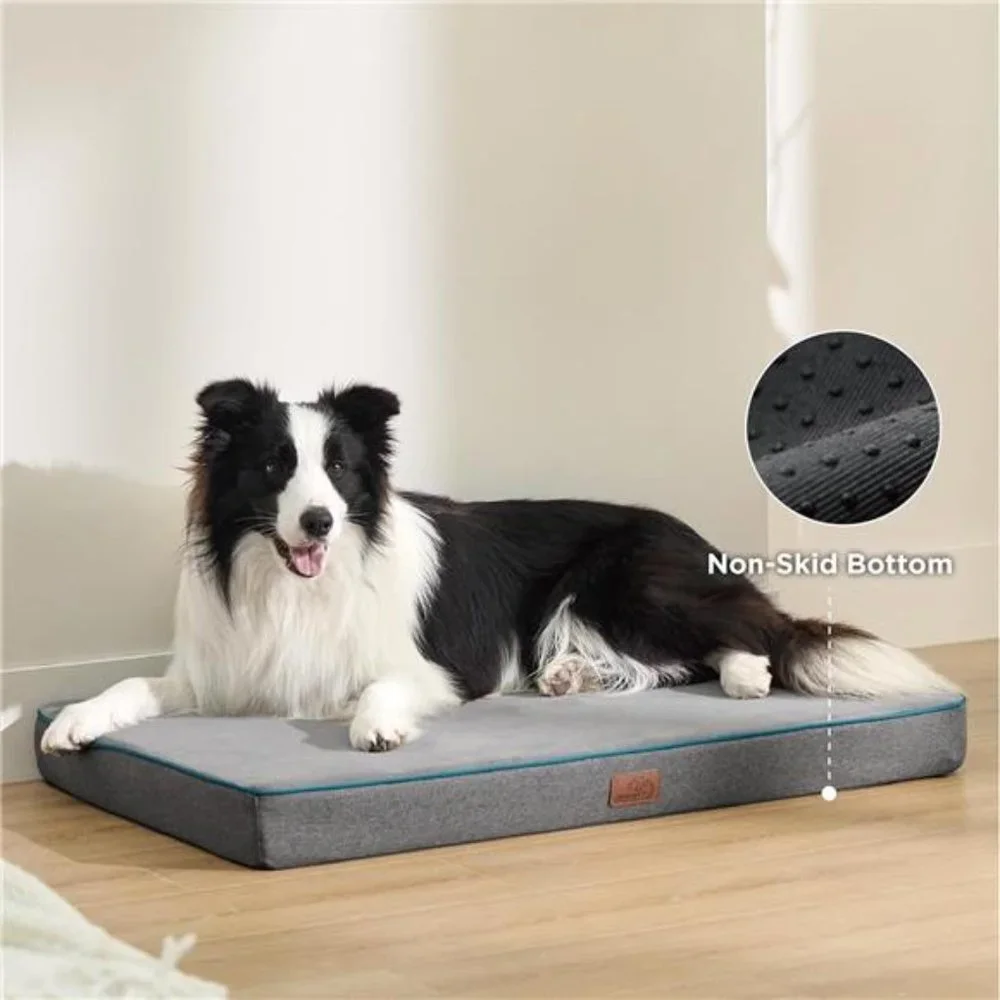 Memory Foam Dog Bed for Large Dogs - Orthopedic Waterproof Dog Bed for Crate